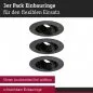 Preview: Paulmann 92111 Einbauleuchte 3er-Pack schwenkbar rund 90mm 30° GU10 IP23 230V dimmbar Schwarz