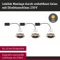 Preview: Paulmann 92237 LED Einbauleuchte Lanati 3er-Set rund 84mm 30° Coin 3x6W 3x470lm 230V 2700K Holzoptik Eiche/Schwarz matt