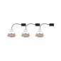 Preview: Paulmann 92239 LED Einbauleuchte Lanati 3er-Set rund 84mm 30° Coin 3x6W 3x470lm 230V 2700K Holzoptik Eiche/Alu gedreht