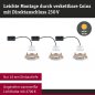 Preview: Paulmann 92239 LED Einbauleuchte Lanati 3er-Set rund 84mm 30° Coin 3x6W 3x470lm 230V 2700K Holzoptik Eiche/Alu gedreht