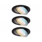 Preview: Paulmann 92258 LED Einbauleuchte White Select Aumus 3er-Set rund 105mm 90° 3x5W 3x700lm 230V dimmbar 2700 - 6500K Schwarz