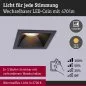 Preview: Paulmann 93125 LED Einbauleuchte 3-Step-Dim Cole Coin Basisset IP44 eckig 88x88mm 3x6W 3x470lm 230V dimmbar 2700K Schwarz