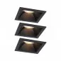 Preview: Paulmann 93125 LED Einbauleuchte 3-Step-Dim Cole Coin Basisset IP44 eckig 88x88mm 3x6W 3x470lm 230V dimmbar 2700K Schwarz