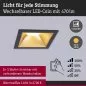 Preview: Paulmann 93129 LED Einbauleuchte 3-Step-Dim Cole Coin Basisset IP44 eckig 88x88mm 3x6W 3x470lm 230V dimmbar 2700K Schwarz/Gold matt