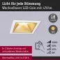 Preview: Paulmann 93130 LED Einbauleuchte 3-Step-Dim Cole Coin Basisset IP44 eckig 88x88mm 3x6W 3x470lm 230V dimmbar 2700K Weiß/Gold matt