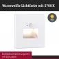 Preview: Paulmann 93133 LED Wandeinbauleuchte Edge Quadro eckig 80x42mm 1,2W 25lm 230V 2700K Weiß