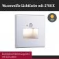 Preview: Paulmann 93134 LED Wandeinbauleuchte Edge Quadro eckig 80x42mm 1,2W 25lm 230V 2700K Chrom matt