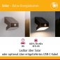 Preview: Paulmann 94608 Solar LED Wandfluter Lesly Bewegungsmelder IP65 eckig 113x126mm 3000K 5,5W 400lm Anthrazit