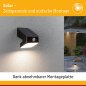 Preview: Paulmann 94608 Solar LED Wandfluter Lesly Bewegungsmelder IP65 eckig 113x126mm 3000K 5,5W 400lm Anthrazit