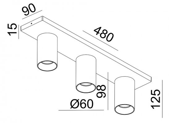 Deko-Light Deckenaufbauleuchte Can Tilt eckig 3xGU10 Weiß