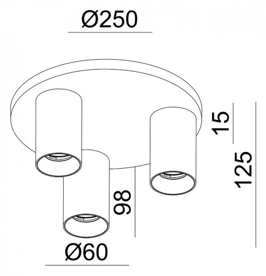 Deko-Light Deckenaufbauleuchte Can Tilt rund 3xGU10 Weiß