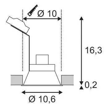 SLV Horn-O Einbauleuchte QPAR51 rund schwarz matt