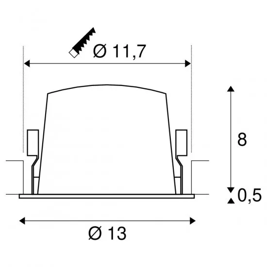 SLV Numinos DL L Deckeneinbauleuchte LED 25,41W 2200lm 3000K 20° weiß/chrom