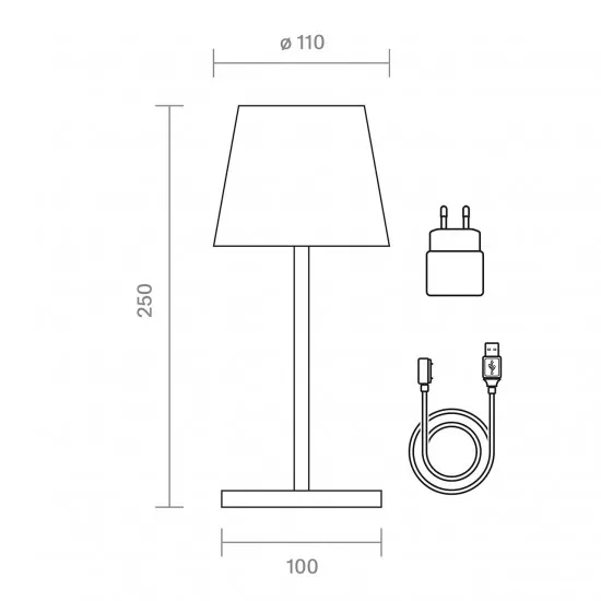 Sigor Akku-Tischleuchte Nuindie mini USB-C salbeigrün 2,2W FlexMood 2200K/2700K IP54 168/197lm Ra85