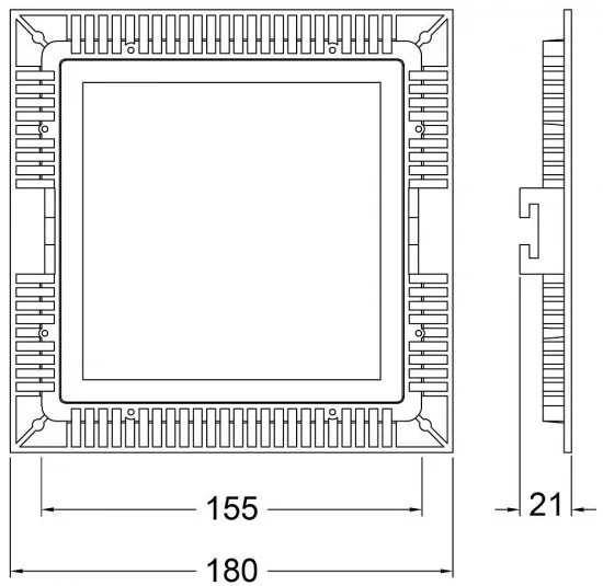 Deko-Light Deckeneinbauleuchte LED Panel Square 15 13W 1000lm 2700K Grau