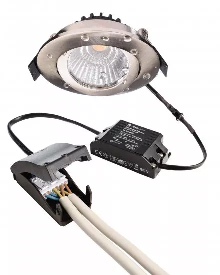 Deko-Light LED Deckeneinbauleuchte Dione IP44 Dim to Warm 8,5W 480lm dimmbar 1800/3000K Nickel