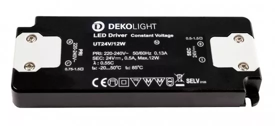 Deko-Light LED-Netzgerät CV DC Flat UT24V/12W 500mA
