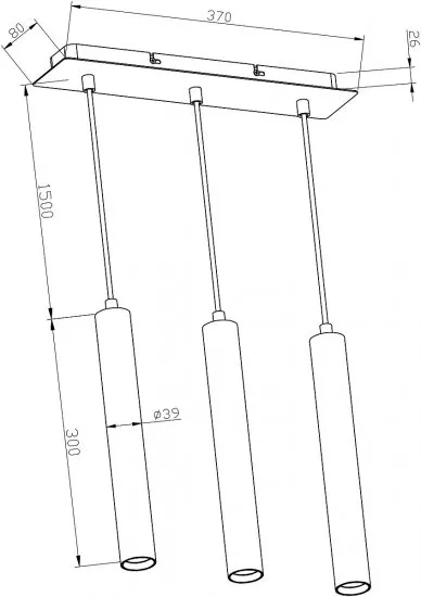 Deko-Light LED Pendelleuchte Slim 3x5W 2700K 1500lm Weiß