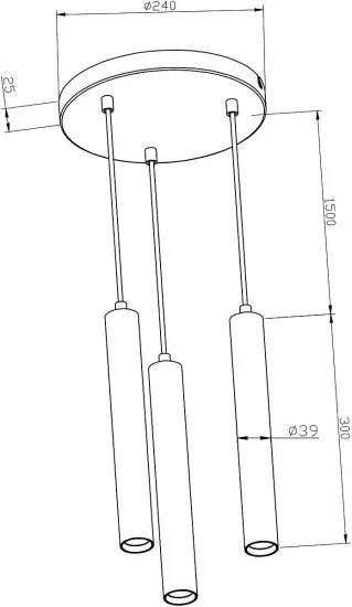 Deko-Light LED Pendelleuchte Slim 3x5W 2700K 1500lm Weiß