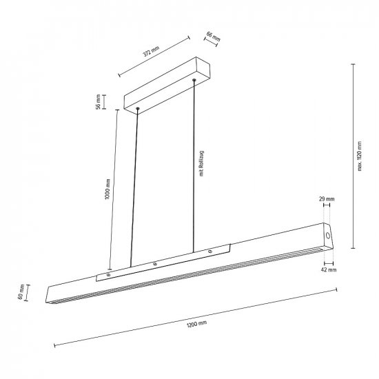 Deko-Light Pendelleuchte Madera 22W DIM 3000K Eiche natur