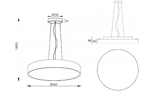 Deko-Light Pendelleuchte Menkar 400mm 45W 3000/4000K Dimmbar Weiß