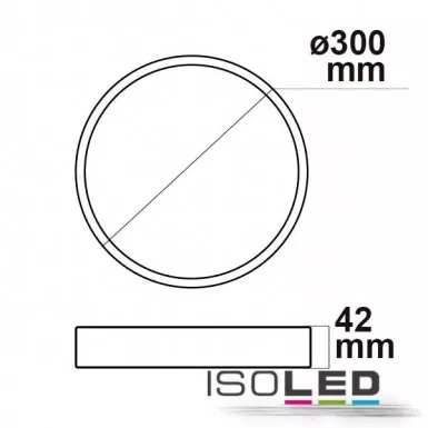 LED Deckenleuchte PRO weiß 30W rund 300mm ColorSwitch 2700K|3000K|4000K dimmbar