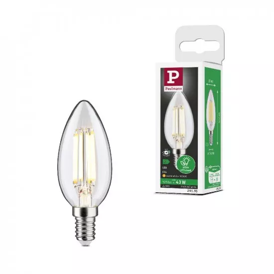 Paulmann 29195 Eco-Line Filament 230V LED Kerze E14 98mm 525lm 2,5W 3000K Klar