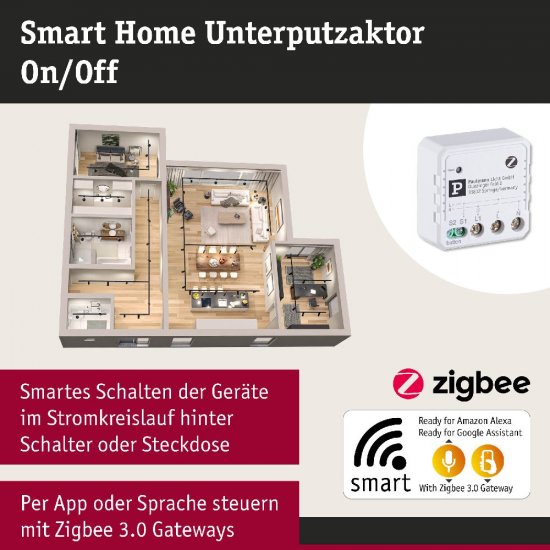 Paulmann 50139 Unterputzaktor Smart Home Zigbee 3.0 On/Off Weiß