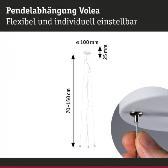 Paulmann 71181 Pendelabhängung Volea Weiß/Silber