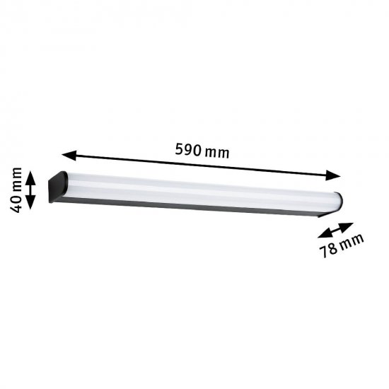 Paulmann 71212 Selection Bathroom LED Wandleuchte Arneb IP44 3000K 1000lm 230V 12,5W Schwarz_7