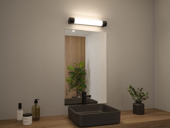 Paulmann 71213 Selection Bathroom LED Spiegelleuchte Orgon Steckdose IP44 3000K 600lm 230V 7,5W Schwarz_2