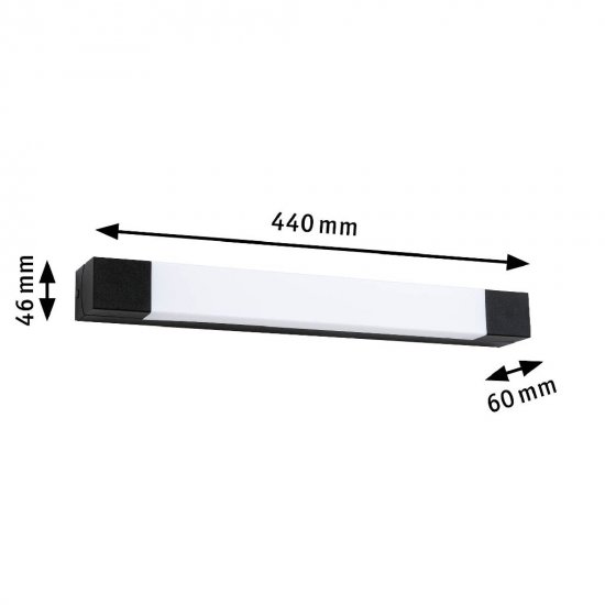 Paulmann 71216 Selection Bathroom LED Spiegelleuchte Quasar IP44 3000K 600lm 230V 7,5W Schwarz_7