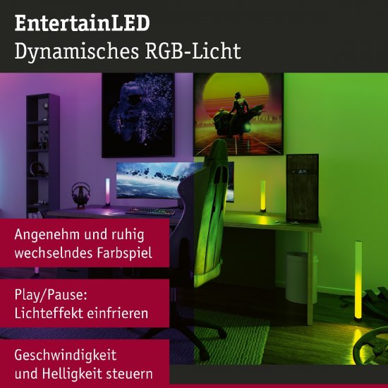 Paulmann EntertainLED Lightbar Dynamic RGB, 60 cm, Schwarz