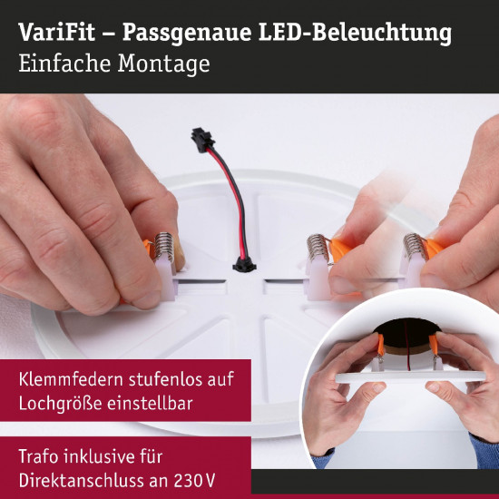 Edge VariFit 79946 Einbaupanel Paulmann Veluna 200mm LED IP44 rund