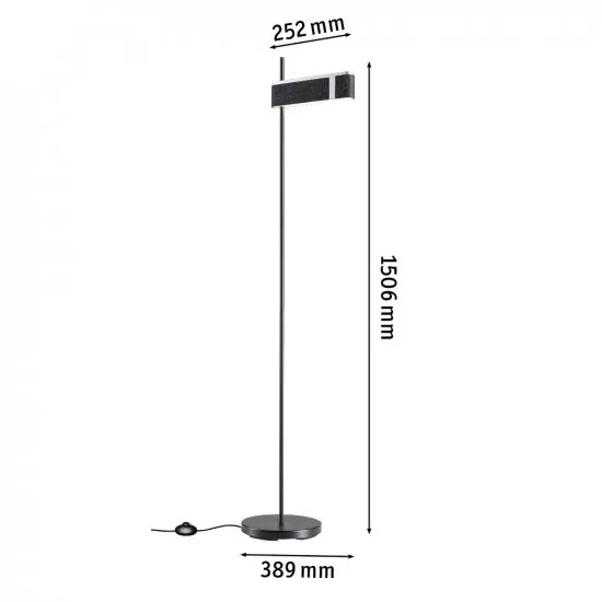 Paulmann 79993 LED Stehleuchte Smart Home Zigbee 3.0 Jagun Tunable White 1250lm 19,5W Anthrazit Filz/Kunststoff/Metall