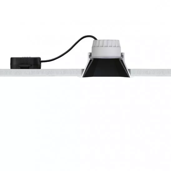 Paulmann 93125 LED Einbauleuchte 3-Step-Dim Cole Coin Basisset IP44 eckig 88x88mm 3x6W 3x470lm 230V dimmbar 2700K Schwarz