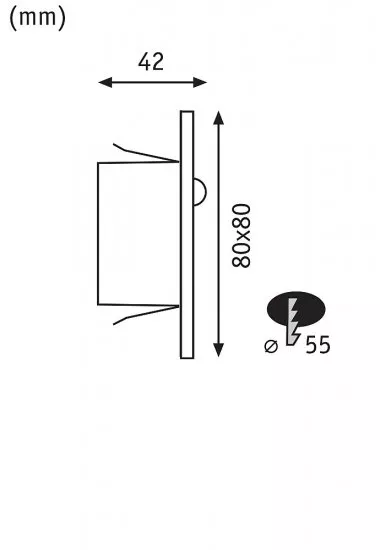 Paulmann 93133 LED Wandeinbauleuchte Edge Quadro eckig 80x42mm 1,2W 25lm 230V 2700K Weiß