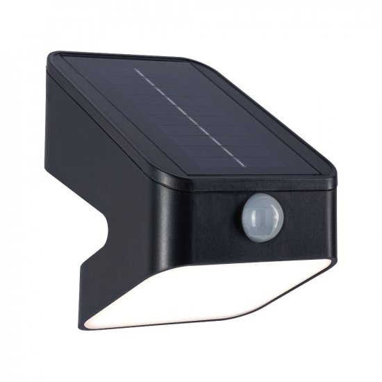 Paulmann 94608 Solar LED Wandfluter Lesly Bewegungsmelder IP65 eckig 113x126mm 3000K 5,5W 400lm Anthrazit