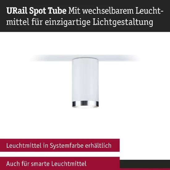 Paulmann 94883 URail LED Schienenspot Tube GU10 max. 10W dimmbar 230V Signalweiß