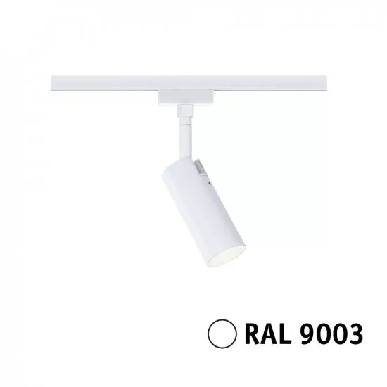 Paulmann 94889 URail LED Schienenspot 3-Step-Dim Tubo Einzelspot 150lm 4W 3000K dimmbar 230V Signalweiß