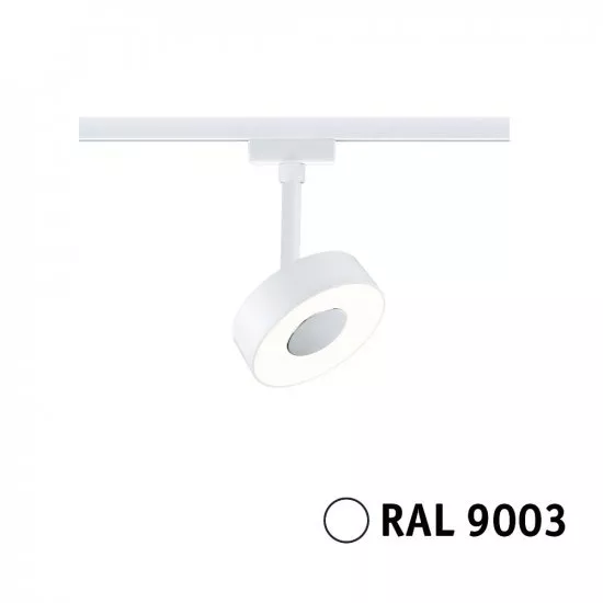 Paulmann 94891 URail LED Schienenspot Circle Einzelleuchte 180lm 5W 3000K dimmbar 230V Signalweiß