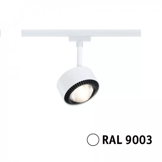 Paulmann 94897 URail LED Schienenspot Aldan Einzelspot 470lm 8W 3000K dimmbar 230V Signalweiß
