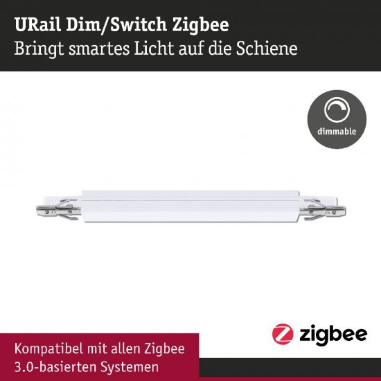 Paulmann 95674 URail Schienenadapter Dimm/Switch Smart Home Zigbee 240x21mm max. 50W Signalweiß_6