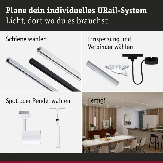 Paulmann 95674 URail Schienenadapter Dimm/Switch Smart Home Zigbee 240x21mm max. 50W Signalweiß_7