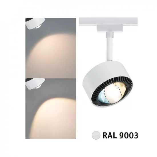 Paulmann 96770 URail LED Schienenspot Aldan Einzelspot 500lm 8W White Switch 230V Signalweiß