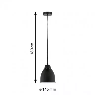 Paulmann 5116 Neordic Hilla Pendelleuchte 6,5W E27 Schwarz 230V Metall