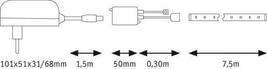 Paulmann 78979 SimpLED LED Strip RGB Basisset 7,5m beschichtet 26W 101lm/m RGB 36VA