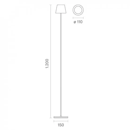 Sigor Akku-Stehleuchte Nuindie USB-C 1200mm dünenbeige 2,2W FlexMood 2200K/2700K IP54 168/197lm Ra85