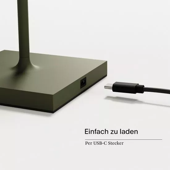 Sigor Akku-Stehleuchte Nuindie USB-C 1200mm Tannengrün 2,2W FlexMood 2200K/2700K IP54 168/197lm Ra85