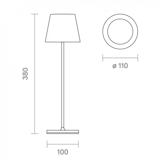 Sigor Akku-Tischleuchte Nuindie USB-C 380mm graphitgrau 2,2W FlexMood 2200K/2700K IP54 168/197lm Ra85